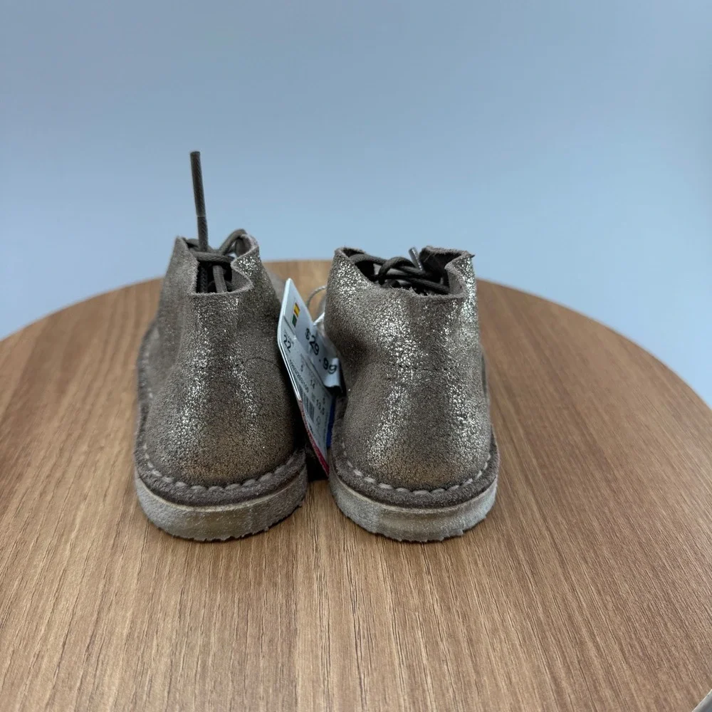 Zara Kids Desert Boots Size‎ 5 Silver Glitter Sparkle Chukka Toddler Shoes